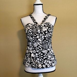 White House Black Market Corset Floral Top